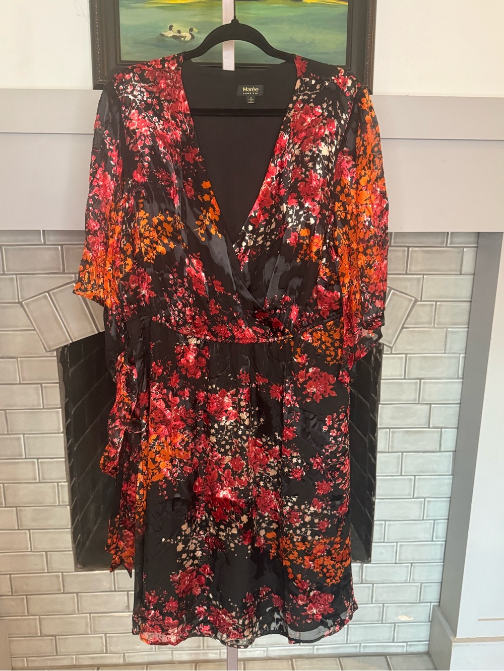 Maree Pour Toi Batwing Sleeve Faux Wrap Dress size 16 - NWOT